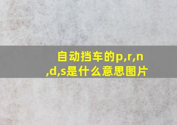 自动挡车的p,r,n,d,s是什么意思图片