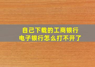 自己下载的工商银行电子银行怎么打不开了