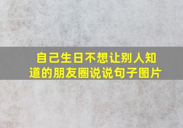 自己生日不想让别人知道的朋友圈说说句子图片