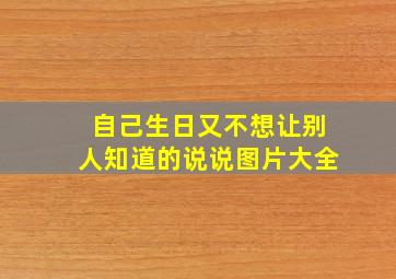 自己生日又不想让别人知道的说说图片大全