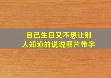 自己生日又不想让别人知道的说说图片带字