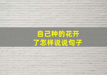 自己种的花开了怎样说说句子