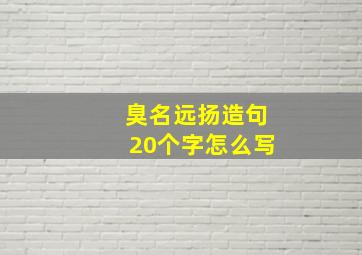 臭名远扬造句20个字怎么写