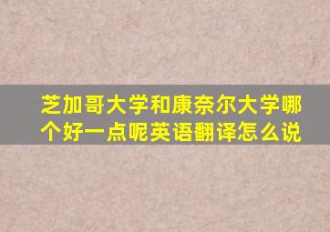 芝加哥大学和康奈尔大学哪个好一点呢英语翻译怎么说