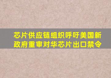 芯片供应链组织呼吁美国新政府重审对华芯片出口禁令