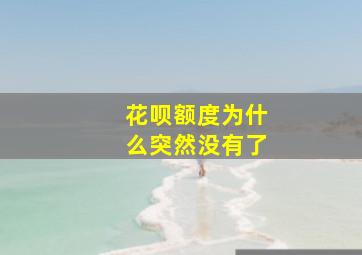 花呗额度为什么突然没有了