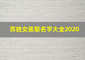 苏姓女孩取名字大全2020