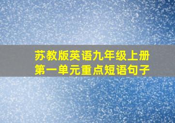 苏教版英语九年级上册第一单元重点短语句子