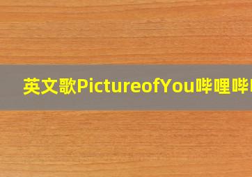 英文歌PictureofYou哔哩哔哩