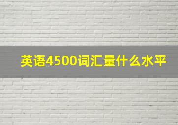 英语4500词汇量什么水平