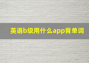 英语b级用什么app背单词