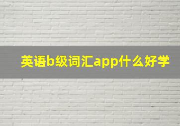 英语b级词汇app什么好学