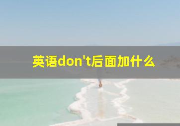 英语don't后面加什么