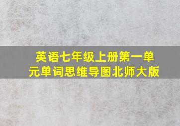 英语七年级上册第一单元单词思维导图北师大版