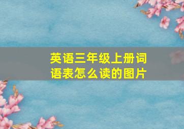 英语三年级上册词语表怎么读的图片