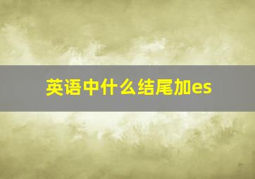 英语中什么结尾加es