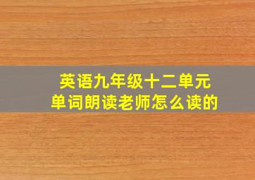 英语九年级十二单元单词朗读老师怎么读的