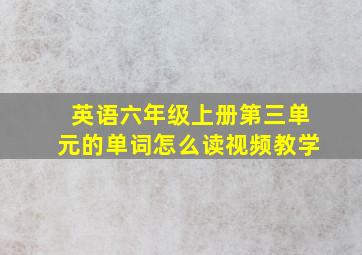 英语六年级上册第三单元的单词怎么读视频教学