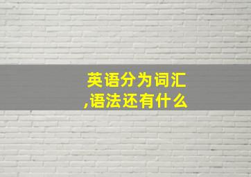 英语分为词汇,语法还有什么