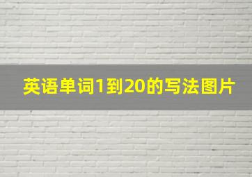 英语单词1到20的写法图片