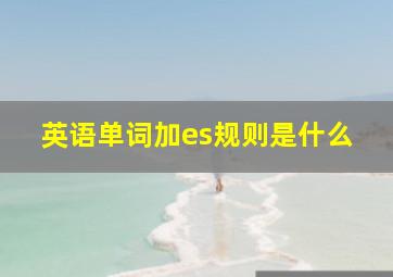 英语单词加es规则是什么