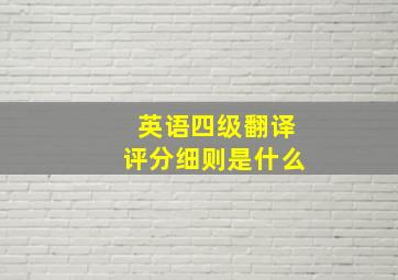 英语四级翻译评分细则是什么