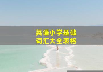 英语小学基础词汇大全表格