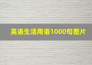 英语生活用语1000句图片