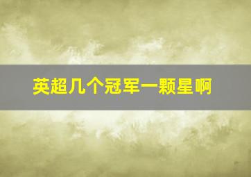 英超几个冠军一颗星啊