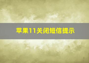 苹果11关闭短信提示