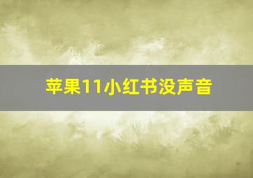 苹果11小红书没声音