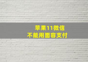 苹果11微信不能用面容支付