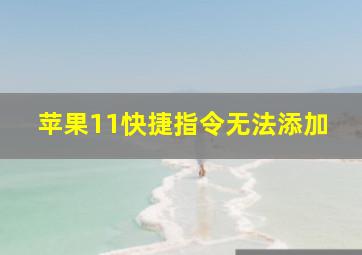 苹果11快捷指令无法添加