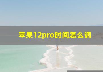 苹果12pro时间怎么调