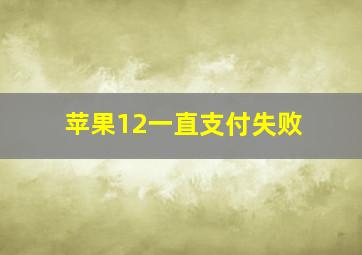 苹果12一直支付失败