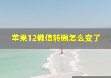 苹果12微信转圈怎么变了