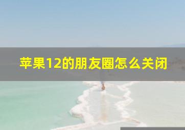 苹果12的朋友圈怎么关闭