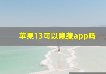 苹果13可以隐藏app吗