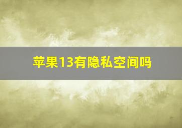 苹果13有隐私空间吗