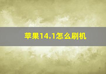 苹果14.1怎么刷机