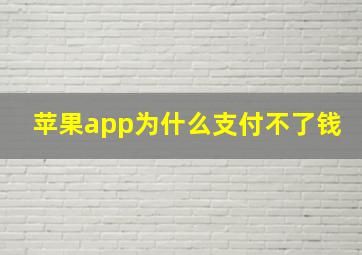 苹果app为什么支付不了钱