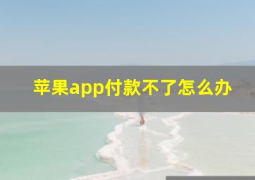 苹果app付款不了怎么办