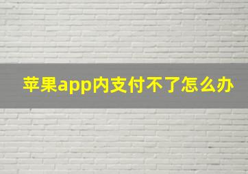 苹果app内支付不了怎么办