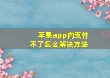 苹果app内支付不了怎么解决方法