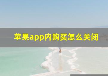 苹果app内购买怎么关闭