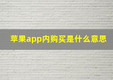 苹果app内购买是什么意思