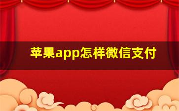 苹果app怎样微信支付