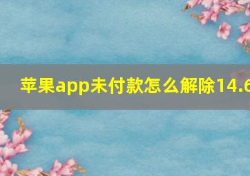 苹果app未付款怎么解除14.6