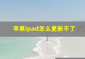 苹果ipad怎么更新不了