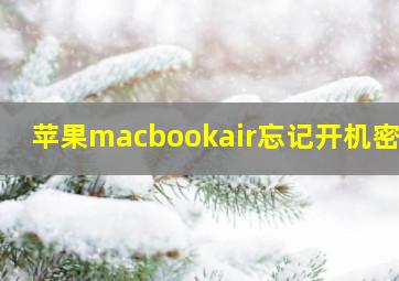 苹果macbookair忘记开机密码